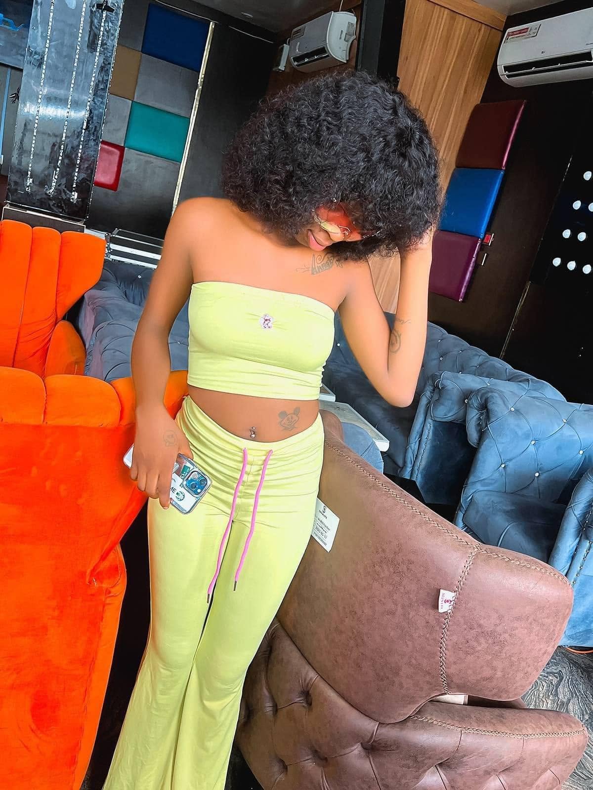 Fashion Summer Suit Embroidery Tube Top And High Waist Drawstring Bell-bottomed Pants Two-piece Set Womens Clothing